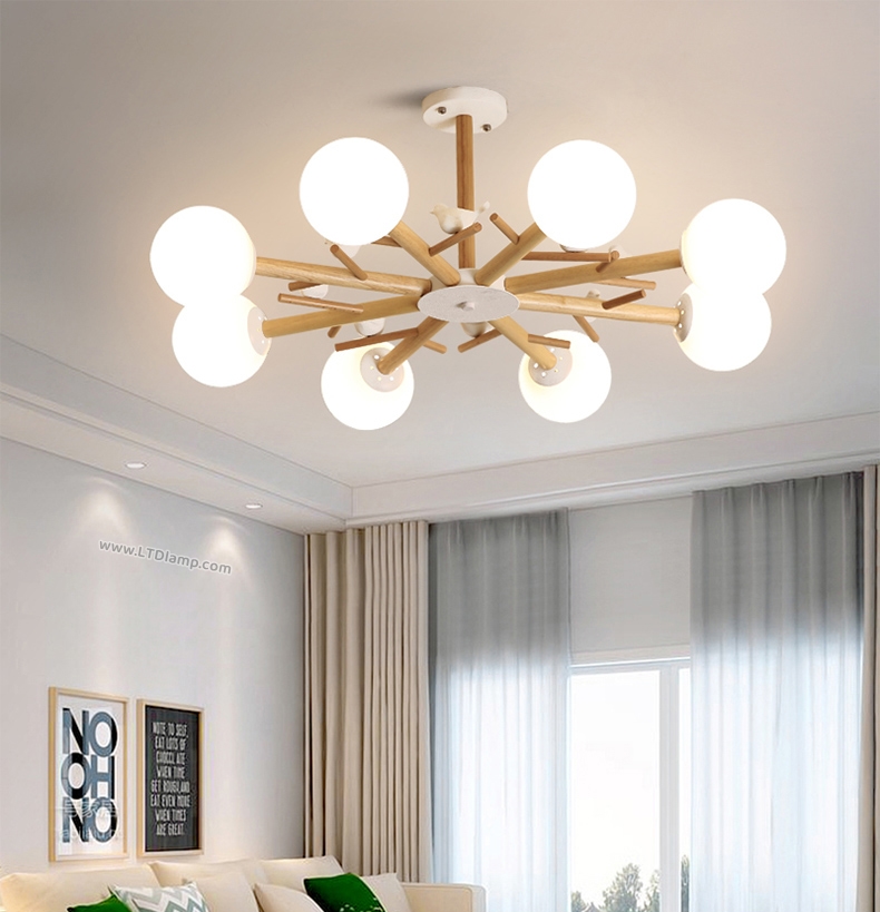 โคมไฟกิ่งไม้ โคมไฟรังนก โคมไฟเลียนแบบธรรมชาติ โคมไฟตกแต่งห้องนอนลูก Ceiling lamp โคมไฟวัสดุไม้ พร้อมแก้วโคมไฟสีขาวขุ่น โคมไฟกิ่งไม้มีเซรามิกรูปนกเกาะกิ่งไม้ โคมไฟแต่งบ้านสไตล์ญี่ปุ่น โคมไฟแต่งห้องนอน โคมไฟแต่งห้องนั่งเล่น โคมไฟภานใน โคมไฟติดเพดาน โคมไฟโมเ