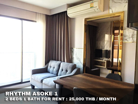 (เช่า) FOR RENT RHYTHM ASOKE 1 / 2 beds 1 bath / 42 Sqm. 25,000 CLOSE MRT RAMA 9