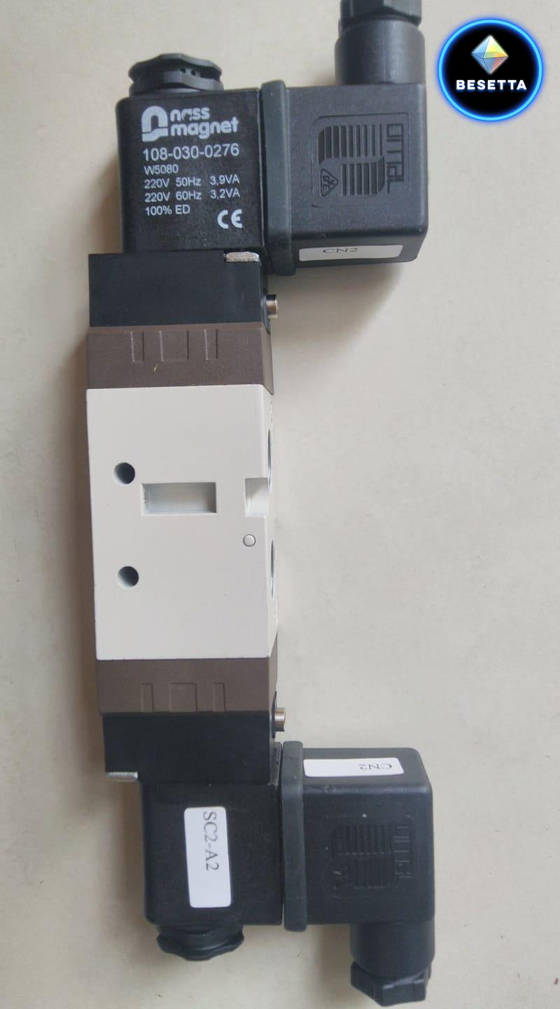 SF6303-IP-SC2-CN2-220V solenoid valve 5/3 size 1/2" ไฟ 220V 24V Double Coil หรือ คอล์ยคู่ 