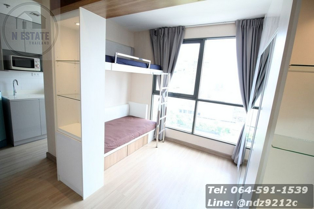 Condo ให้เช่าแต่งเต็มเตียง2ชั้น Ideo Mobi Phayathai ชั้นที่19 21.3ตรม.  16K.THB.