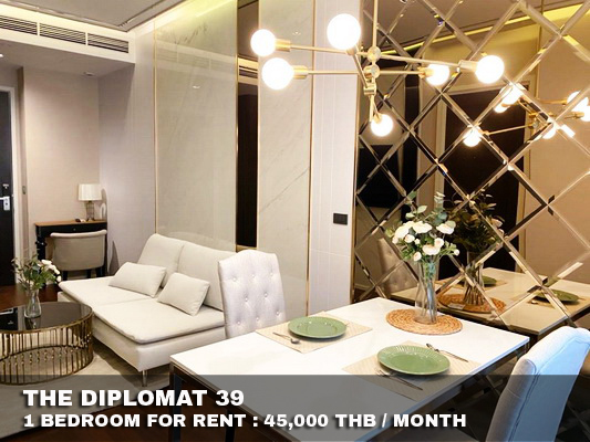 (เช่า) FOR RENT THE DIPLOMAT 39 / 1 bedroom / 54 Sqm. 45,000 CLOSE BTS PHOMPONG