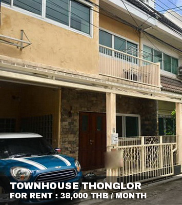 (เช่า) FOR RENT TOWNHOUSE THONGLOR / 2 beds 2 baths / 27 Sqw. 38,000 CLOSE BTS THONGLOR